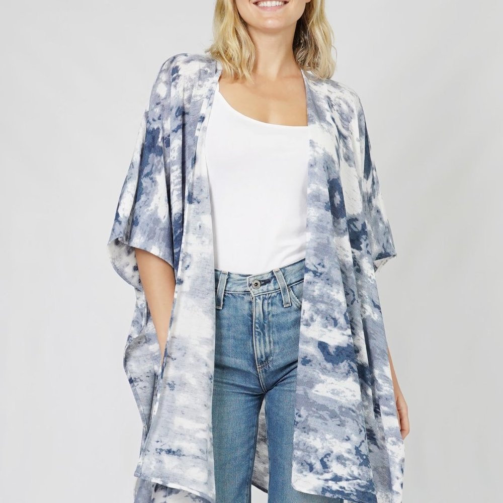 Tye Dye Print Stretch Kimono/jVest